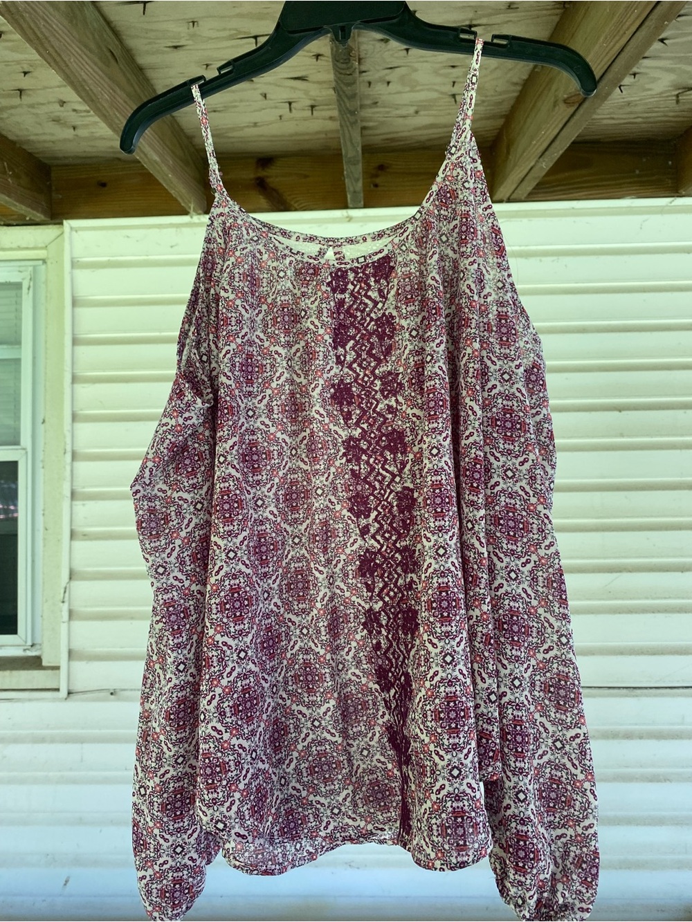 Rewind Paisley Print Tank Top in Burgundy and Cream